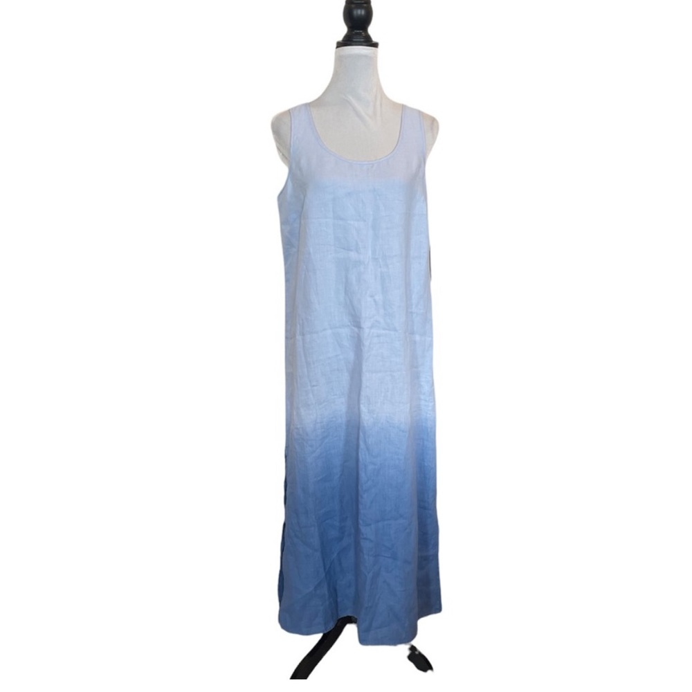 Vince Camuto NWT sleeveless maxi linen fabric dip dye tie dye dress size medium